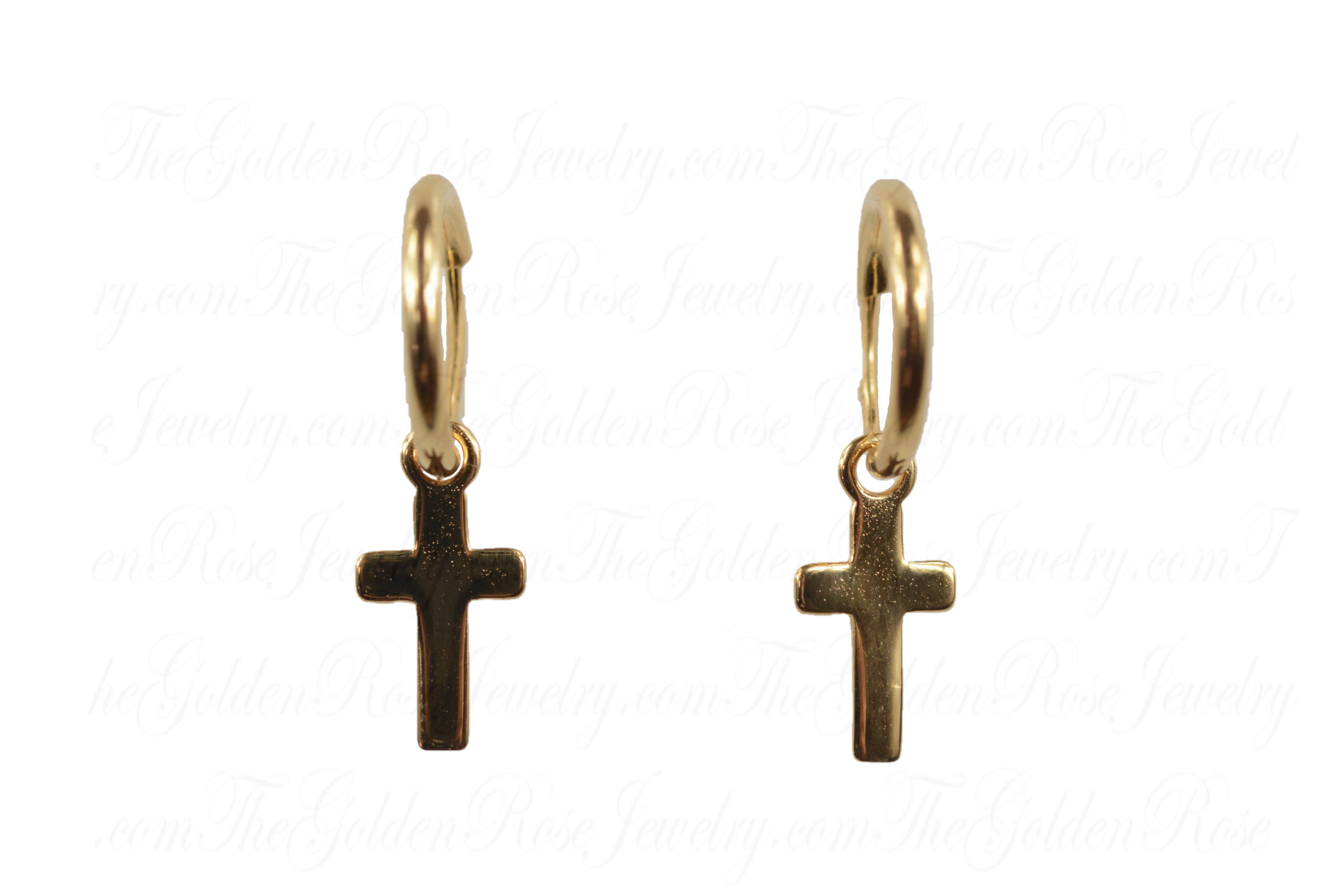 Boucles d'Oreilles Créoles Croix 