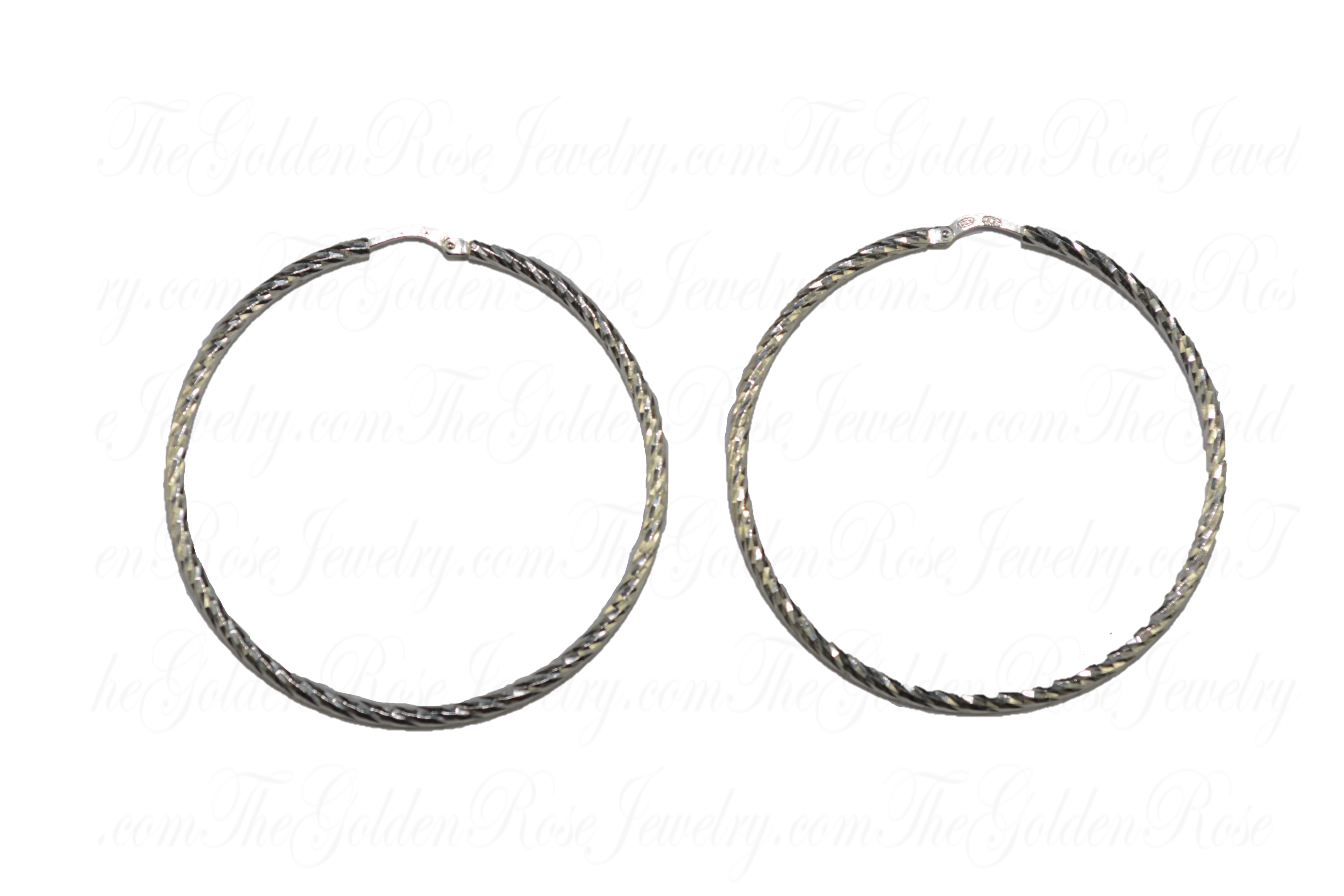 Boucles d'Oreilles Argent Créole Ciselée
