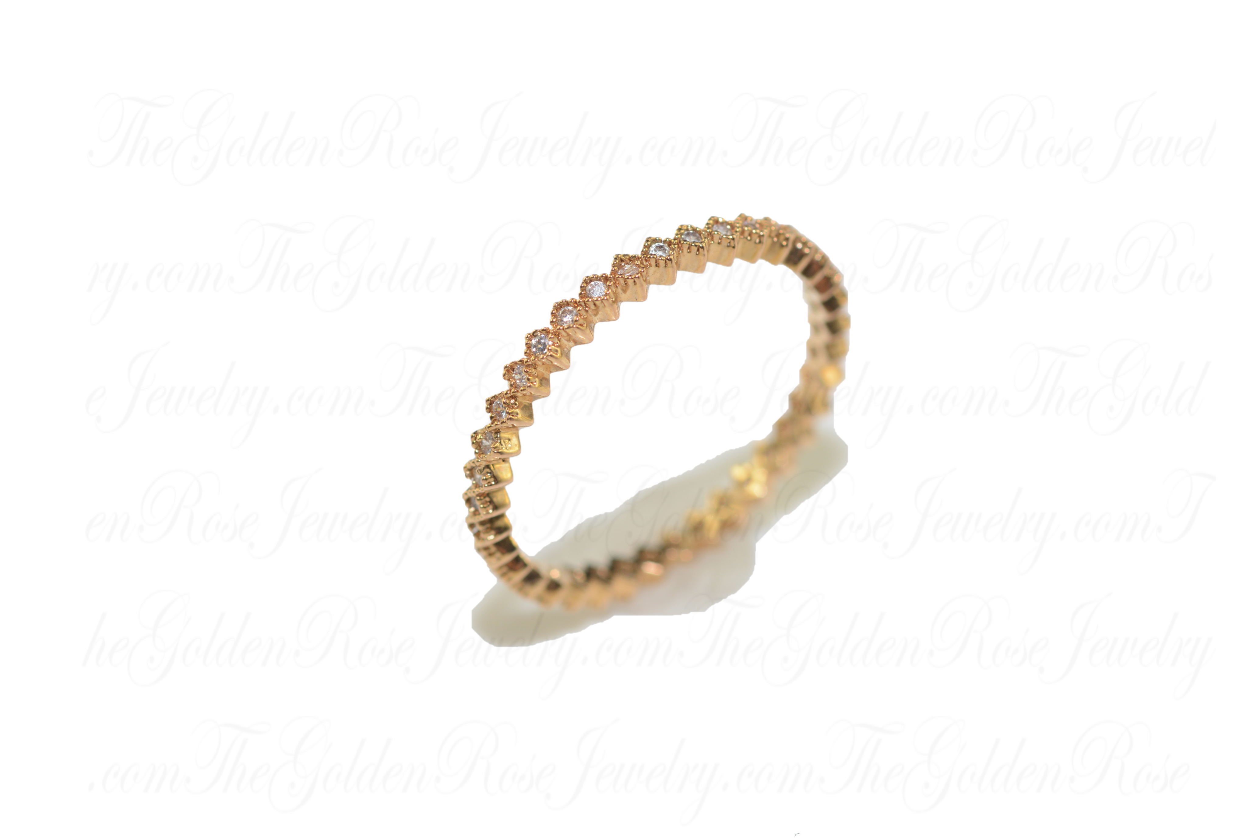 Bague Plaqué Or Jonc Zirconium