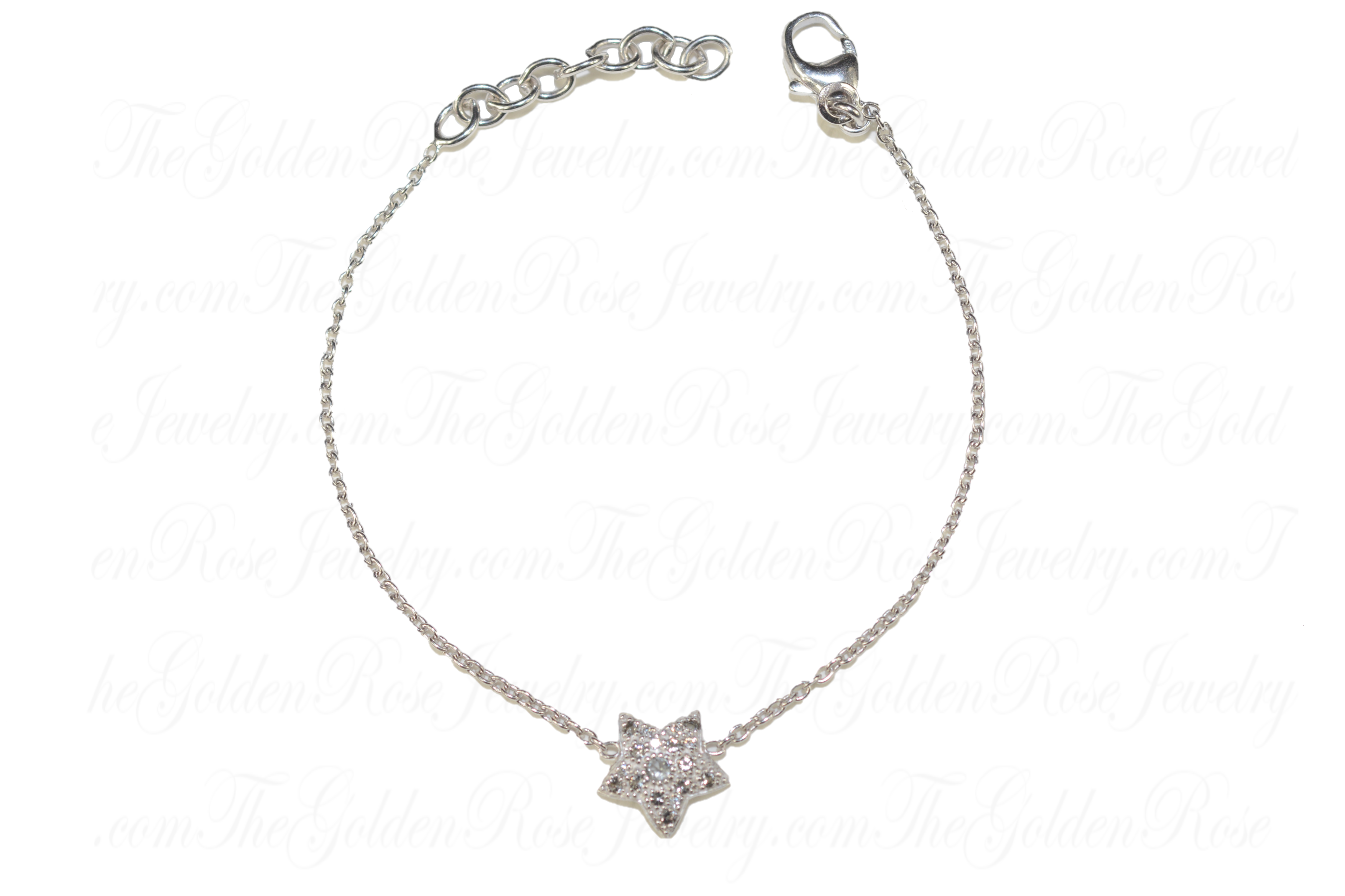 Bracelet Argent Étoile Sertie Zirconium
