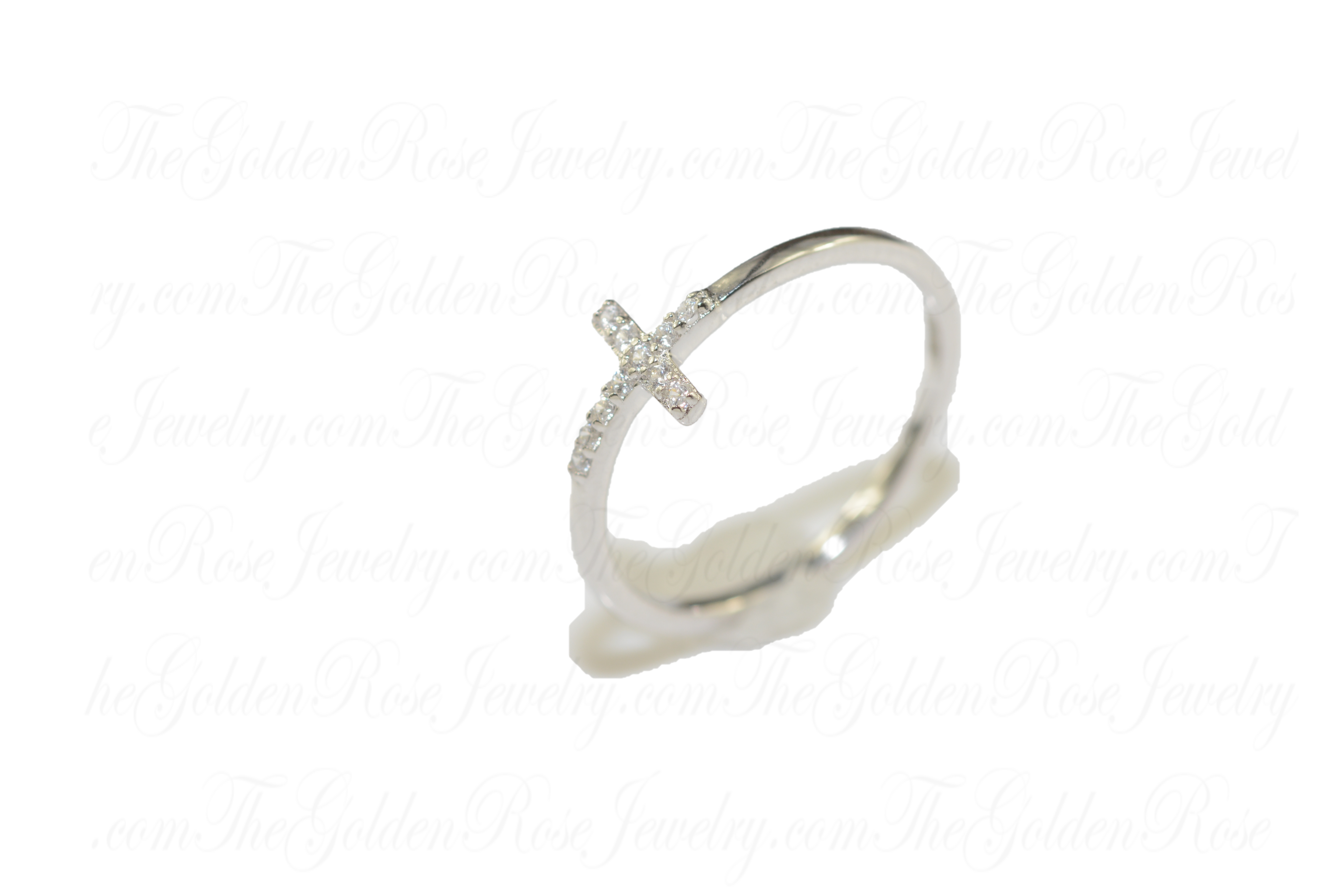 Bague Croix Zirconium Petit Modèle