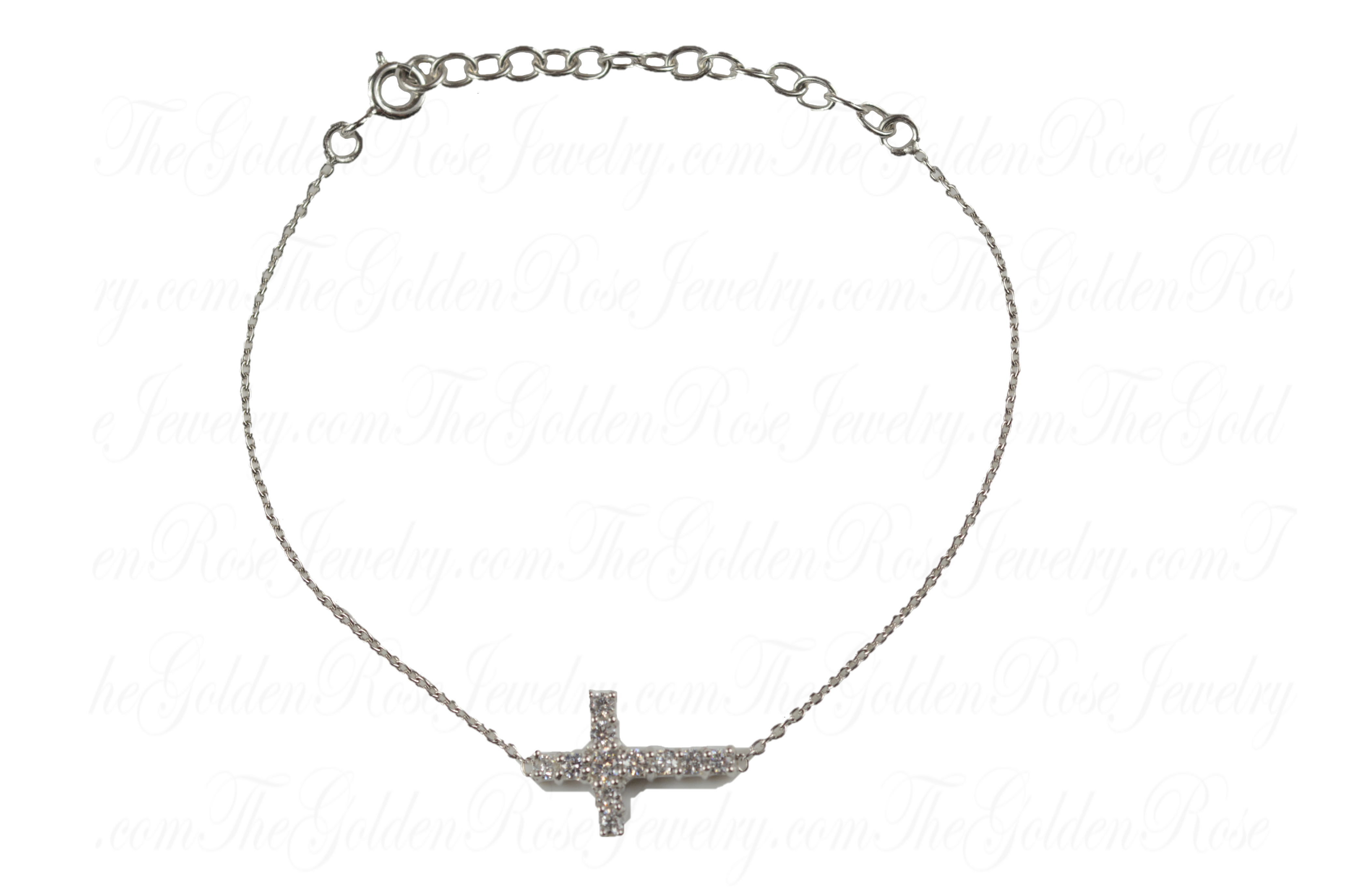 Bracelet Argent Croix Zirconium