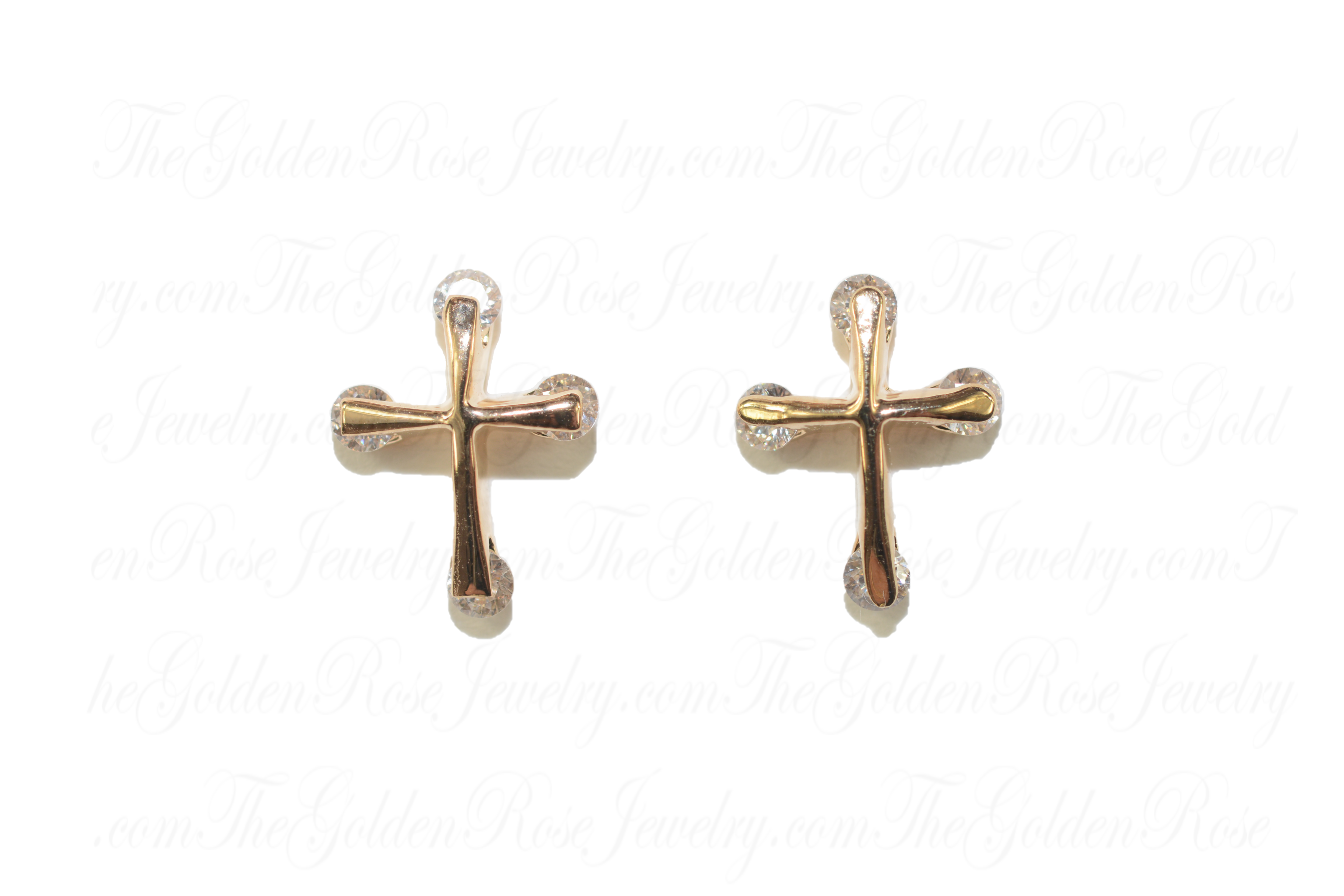 Boucles d'Oreilles Croix 4 Zirconium