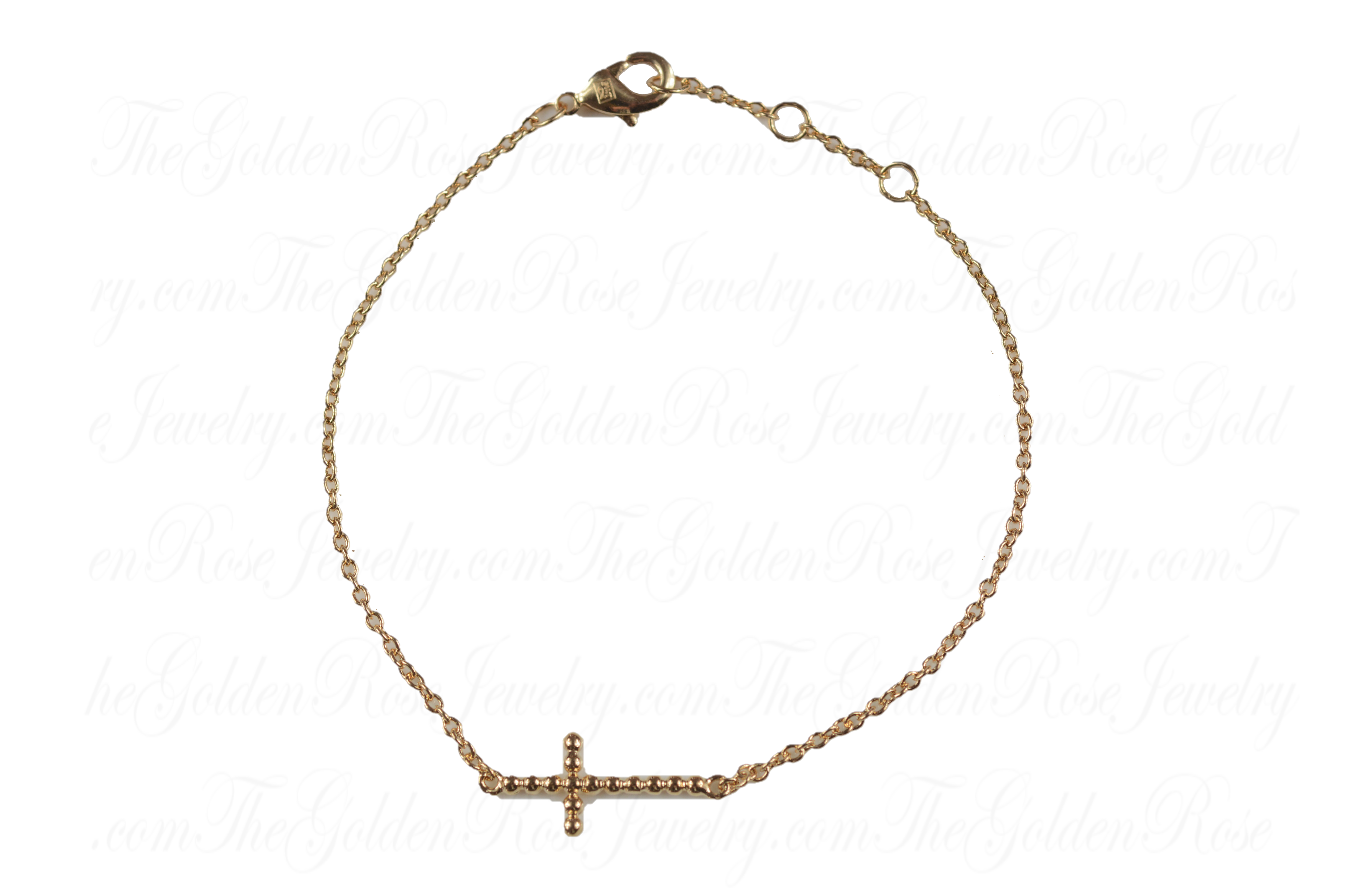 Bracelet Plaqué Or Croix Boule