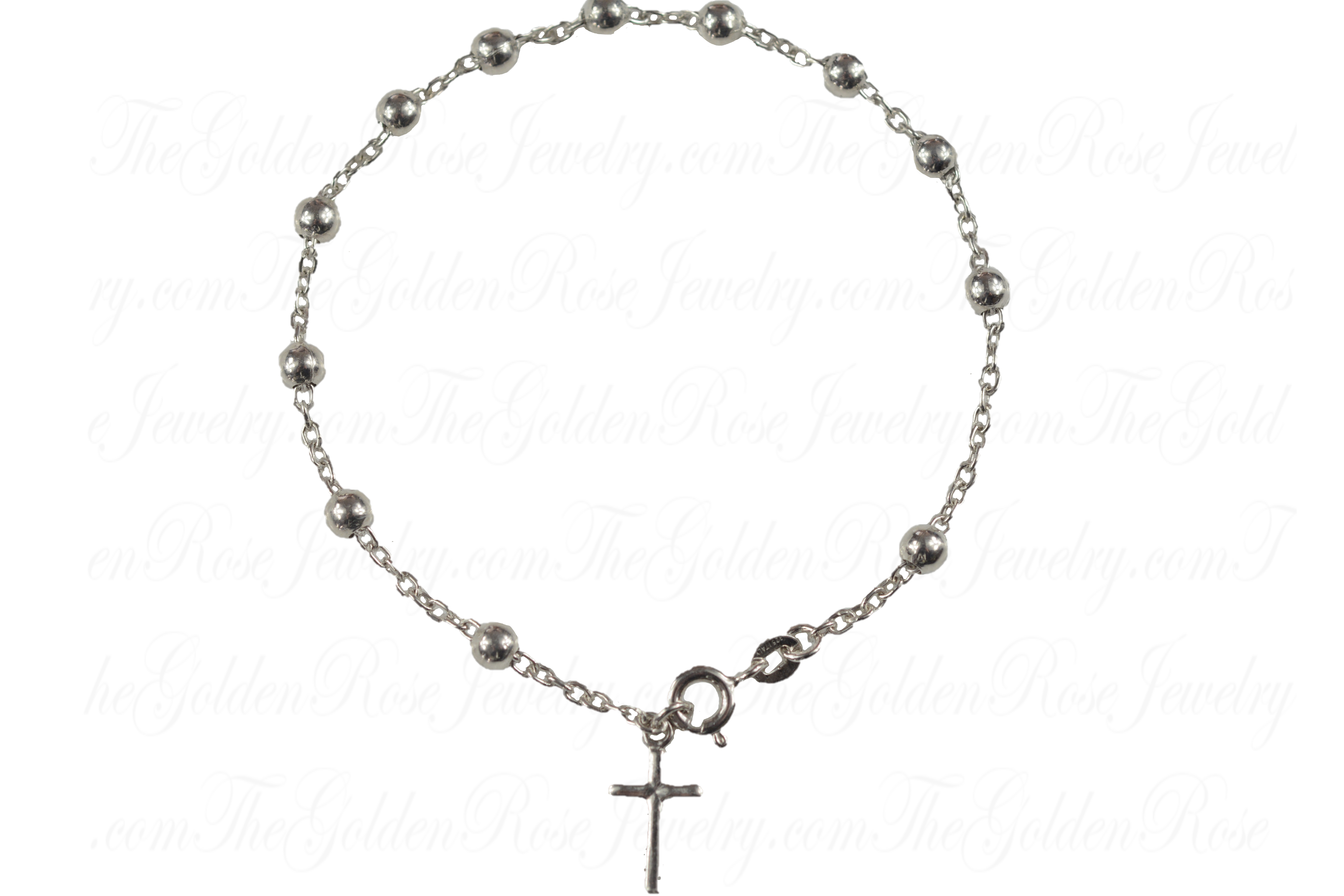 Bracelet Argent Dizainier Croix Lisse Moyen Modèle