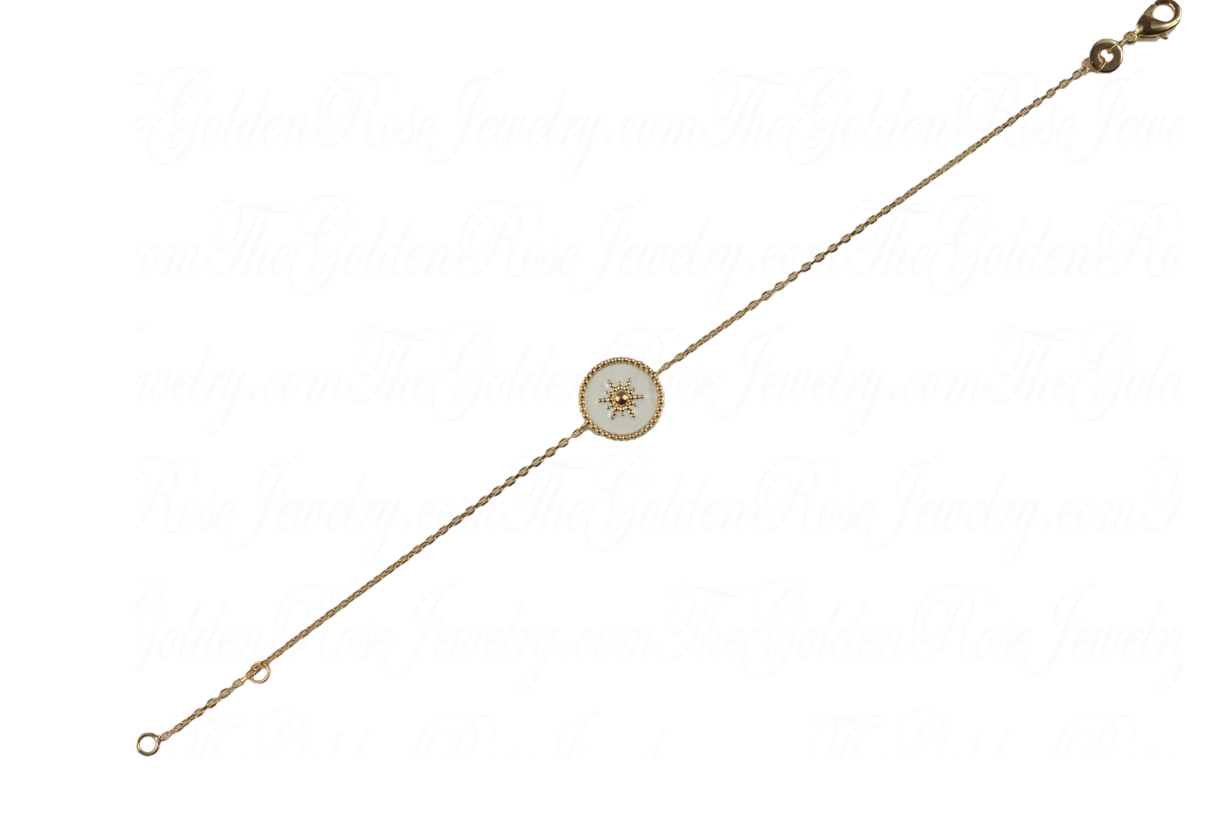 Bracelet Plaqué Or Soleil Blanc