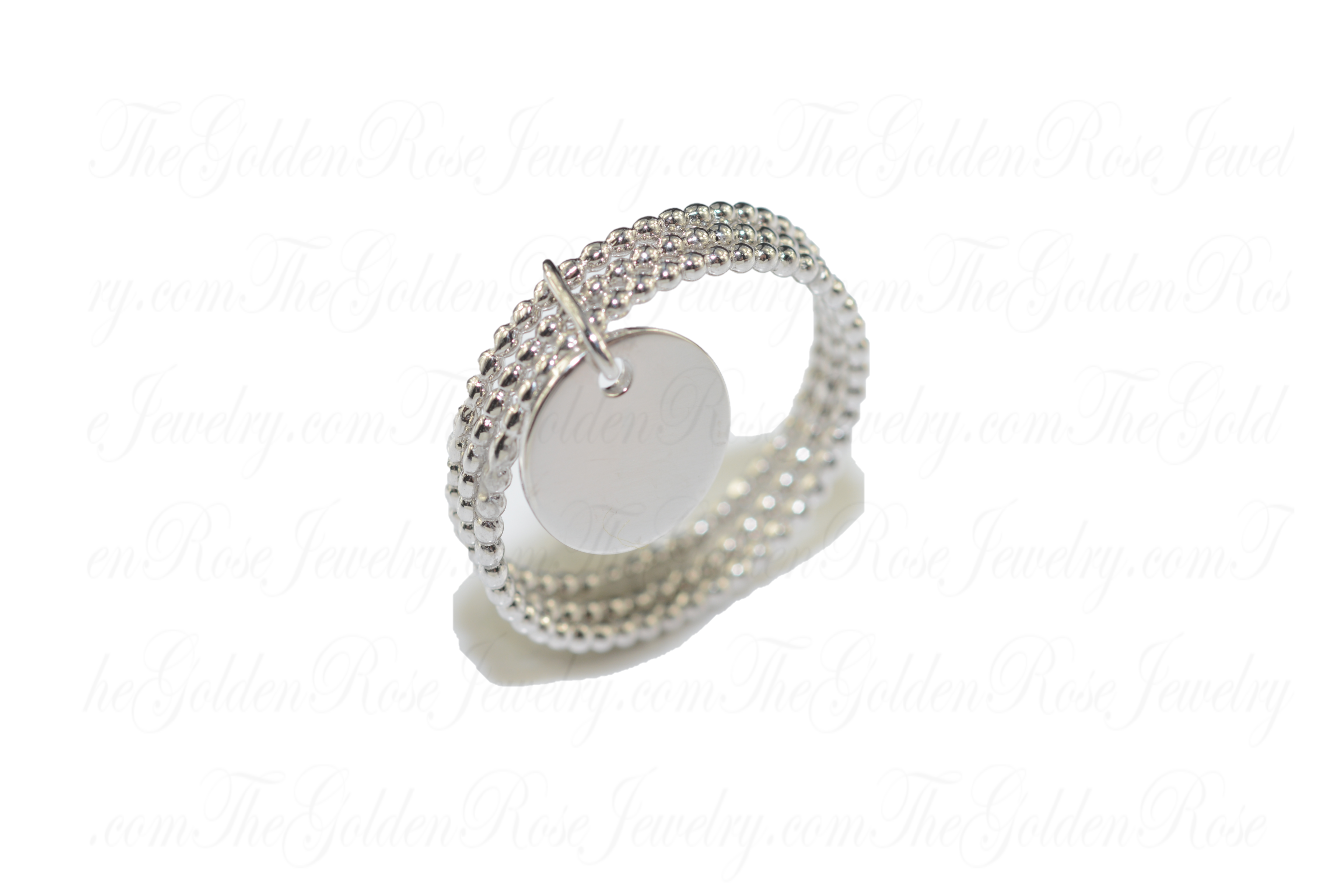 Bague Argent Triple Anneau et Médaillon