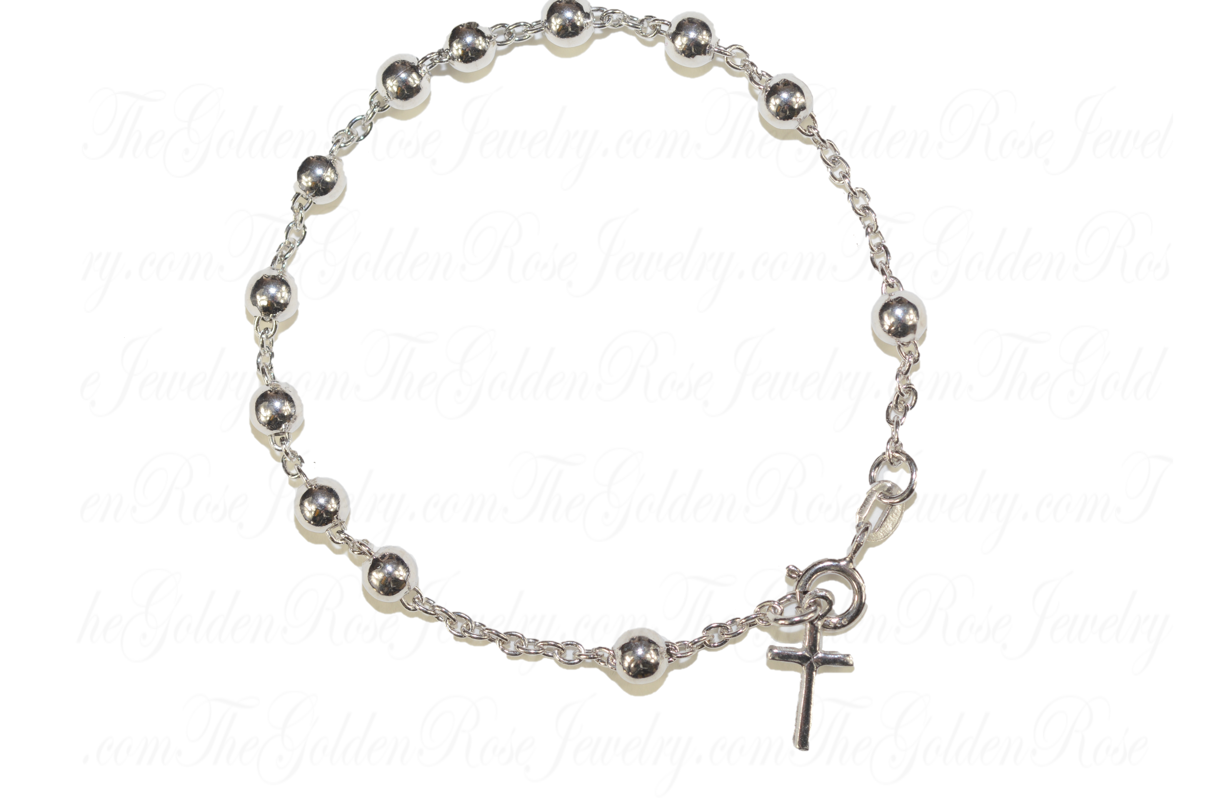 Bracelet Argent Dizainier Croix Moyen Modèle