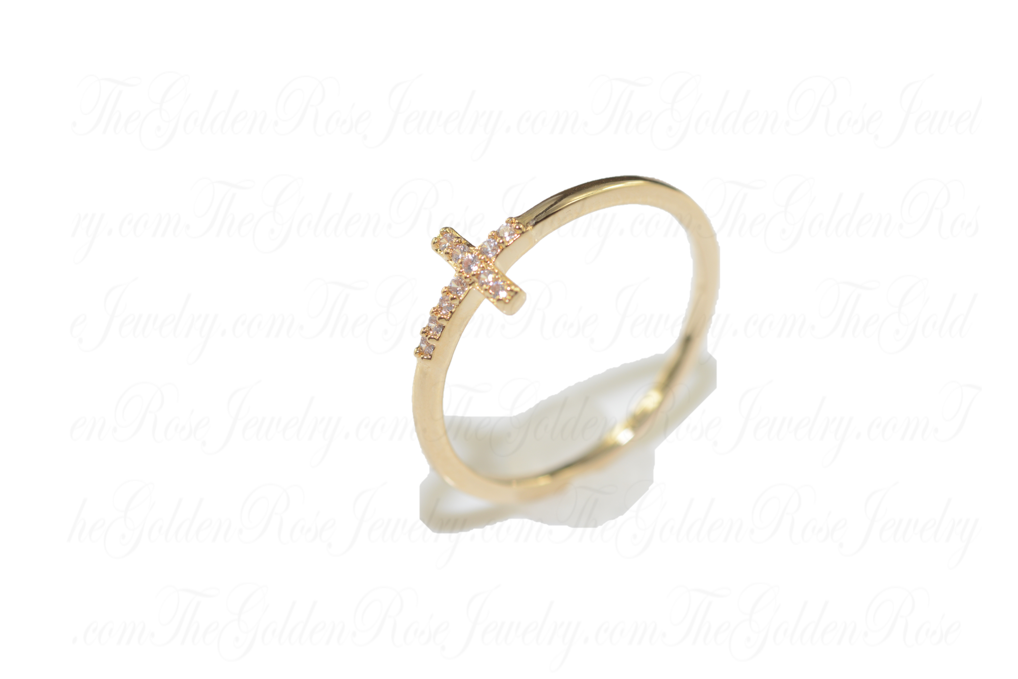 Bague Croix Zirconium Petit Modèle
