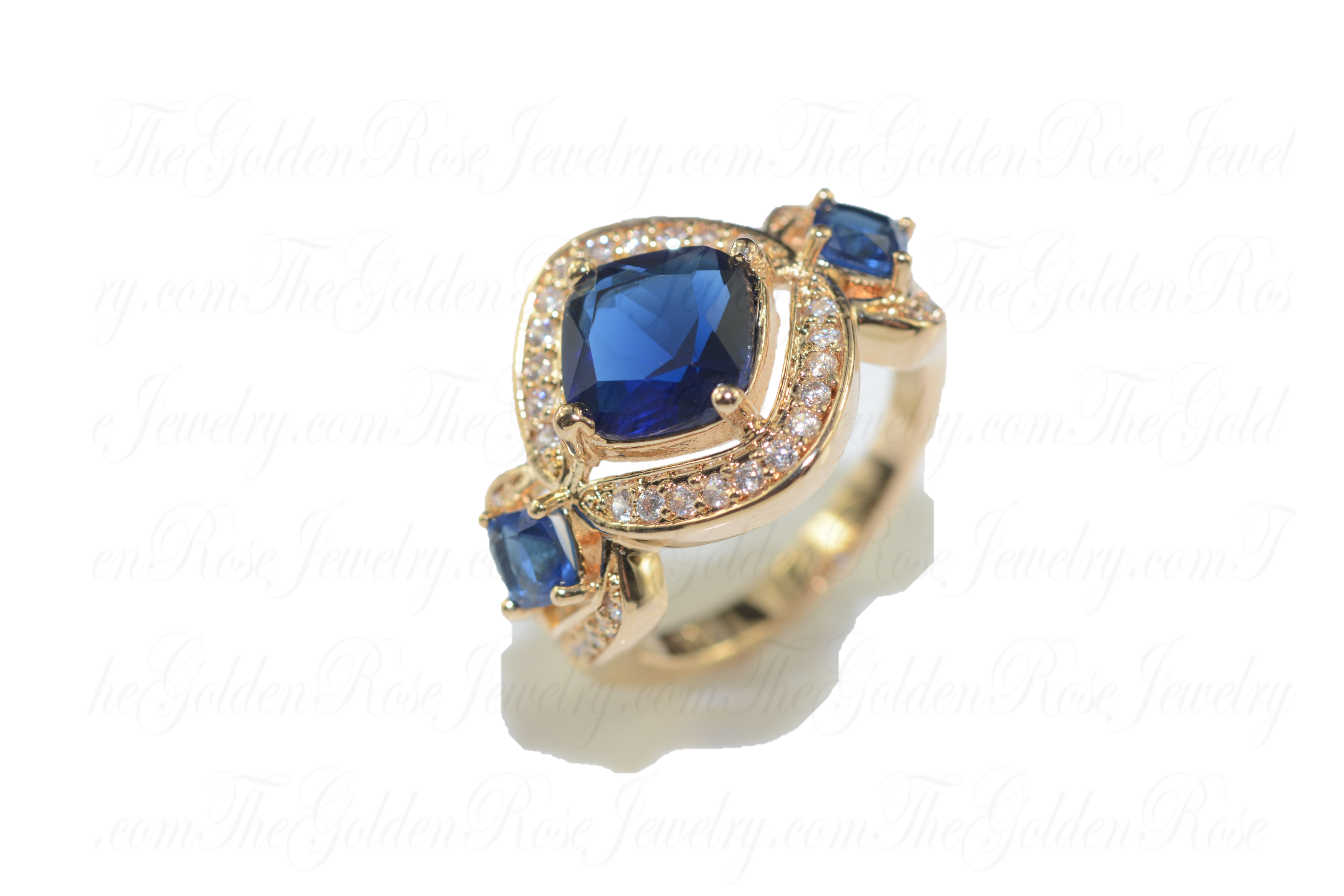 Bague Zirconium Bleu et Blanc