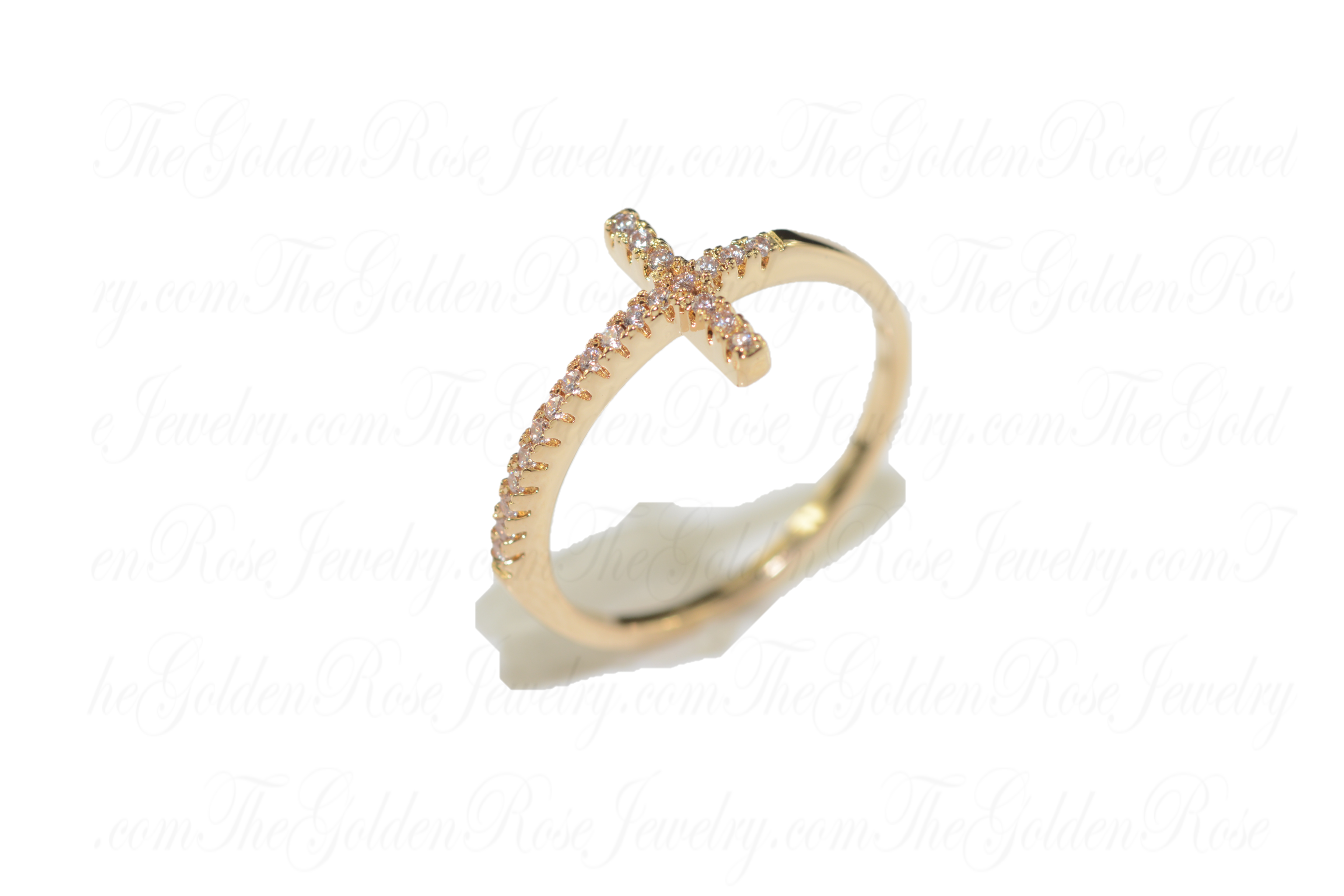 Bague Croix Zirconium Grand Modèle