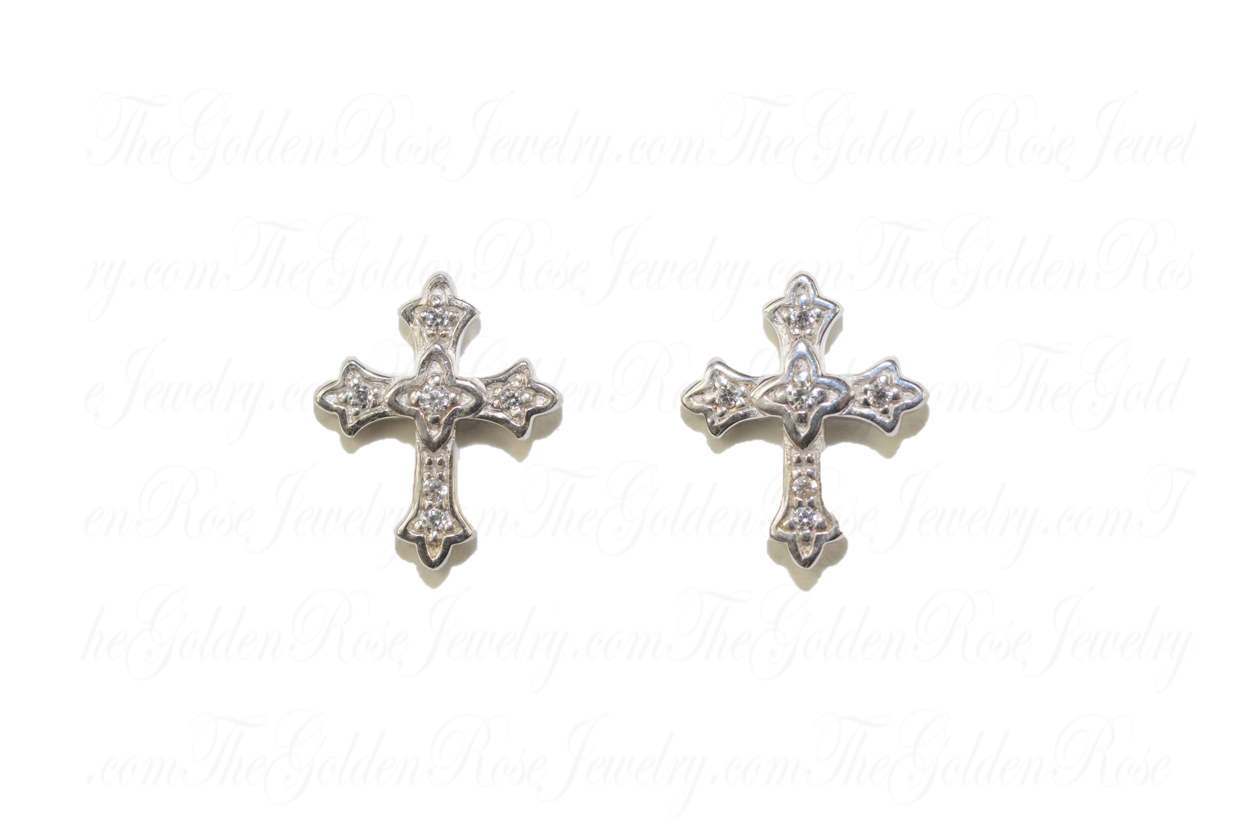 Boucles d'Oreilles Croix Zirconium